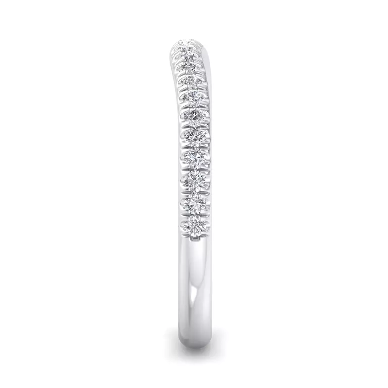 Platinum Alia Curved Pavé Band