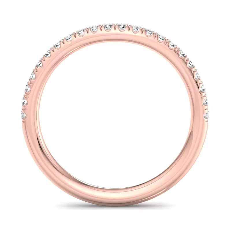 14K Rose Gold Frankie Curved Pavé Band