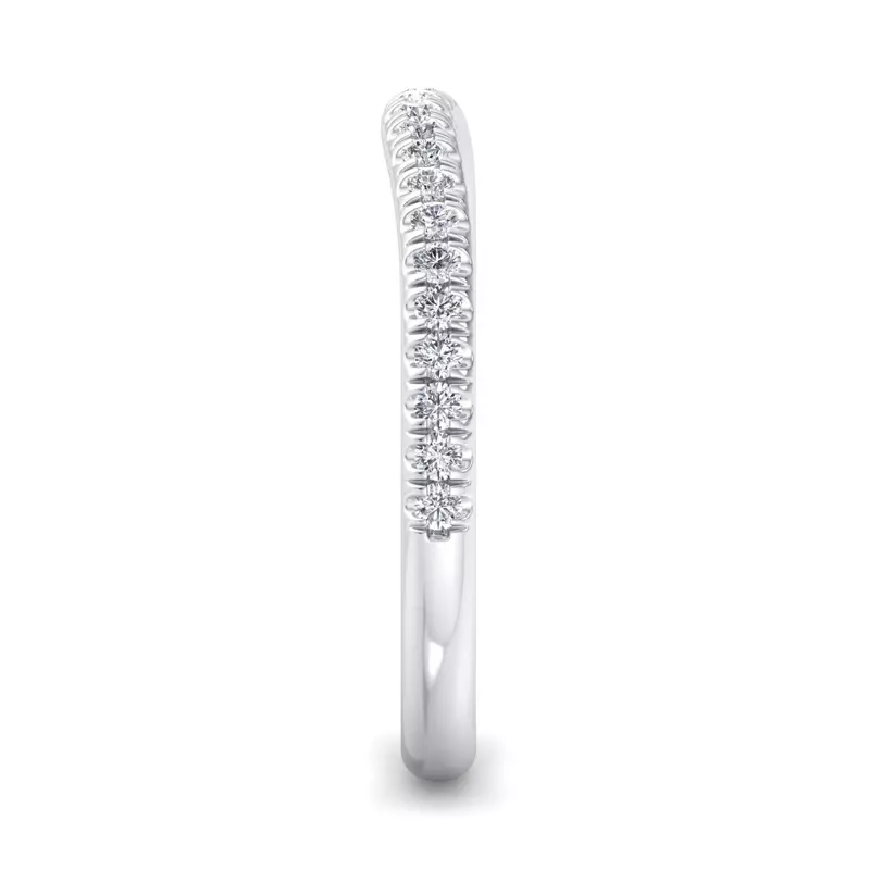 14K White Gold Frankie Curved Pavé Band