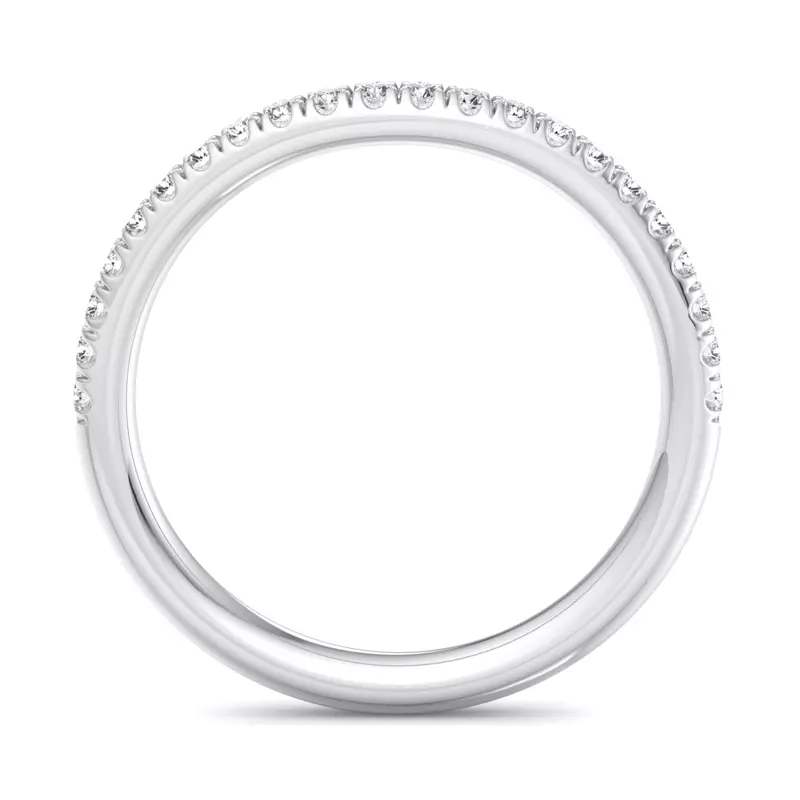 14K White Gold Frankie Curved Pavé Band