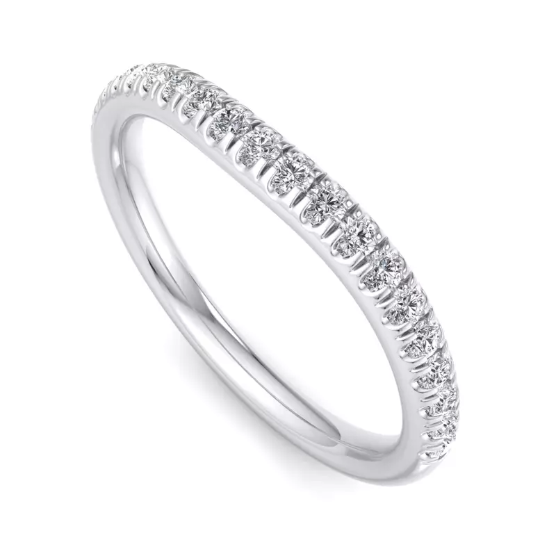 14K White Gold Frankie Curved Pavé Band