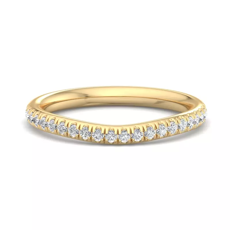 18K Yellow Gold Frankie Curved Pavé Band