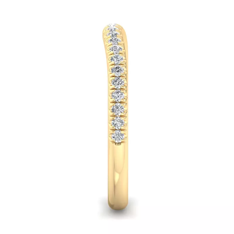 18K Yellow Gold Frankie Curved Pavé Band
