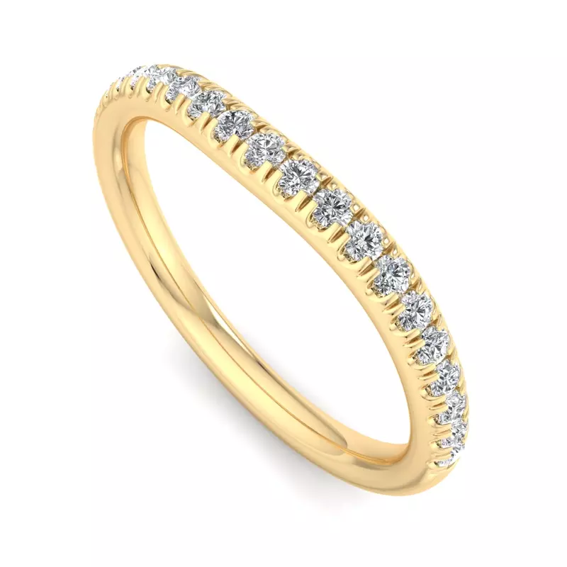 18K Yellow Gold Frankie Curved Pavé Band