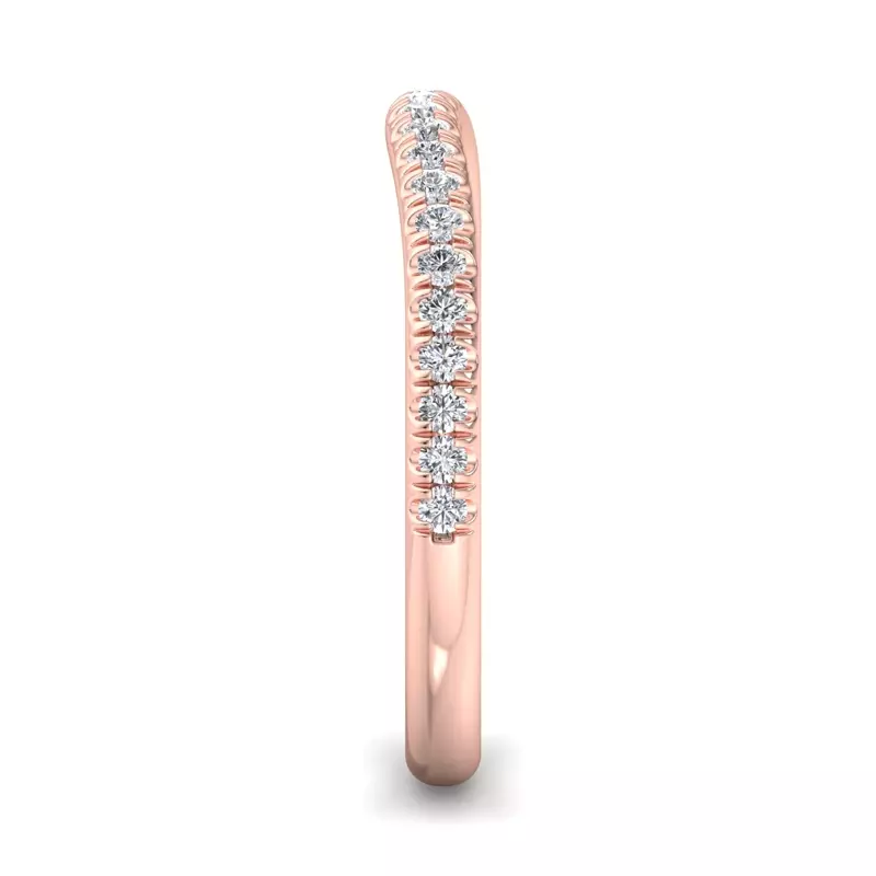 14K Rose Gold Ellis Curved Pavé Band