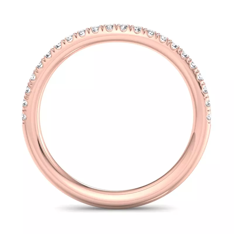 14K Rose Gold Ellis Curved Pavé Band