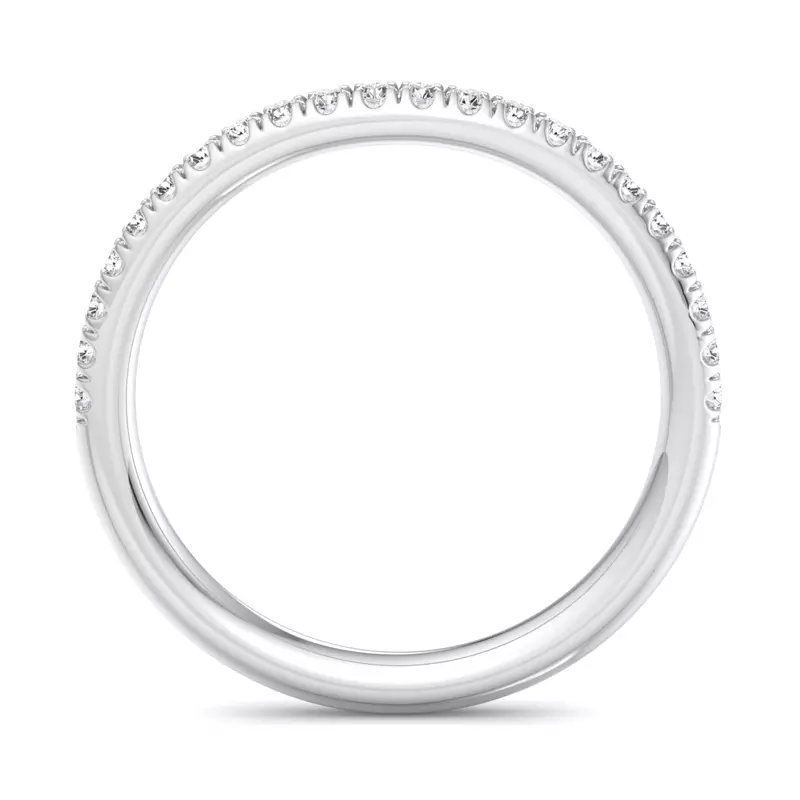 14K White Gold Ellis Curved Pavé Band