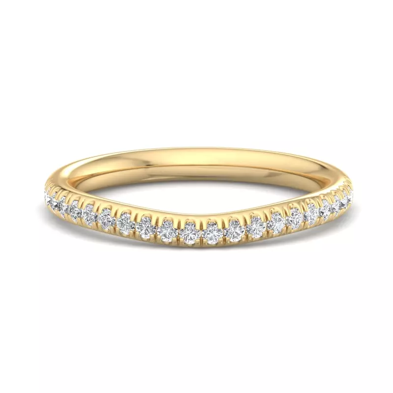 14K Yellow Gold Ellis Curved Pavé Band
