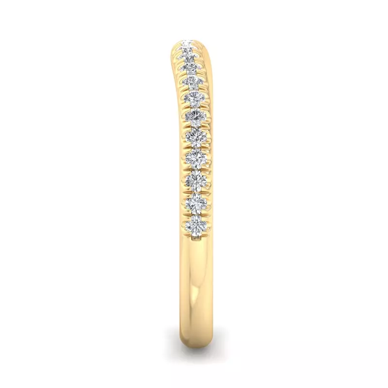 14K Yellow Gold Ellis Curved Pavé Band
