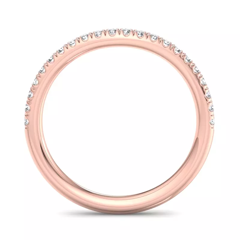 14K Rose Gold Kathryn Curved Pavé Band