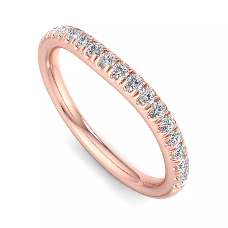 14K Rose Gold Kathryn Curved Pavé Band