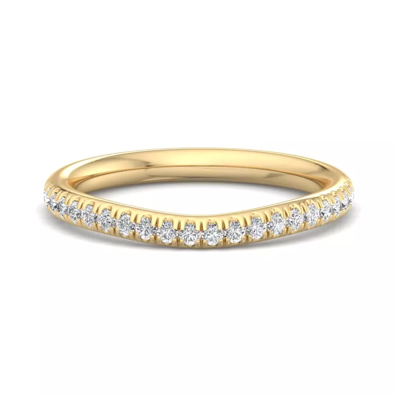 14K Yellow Gold Kathryn Curved Pavé Band