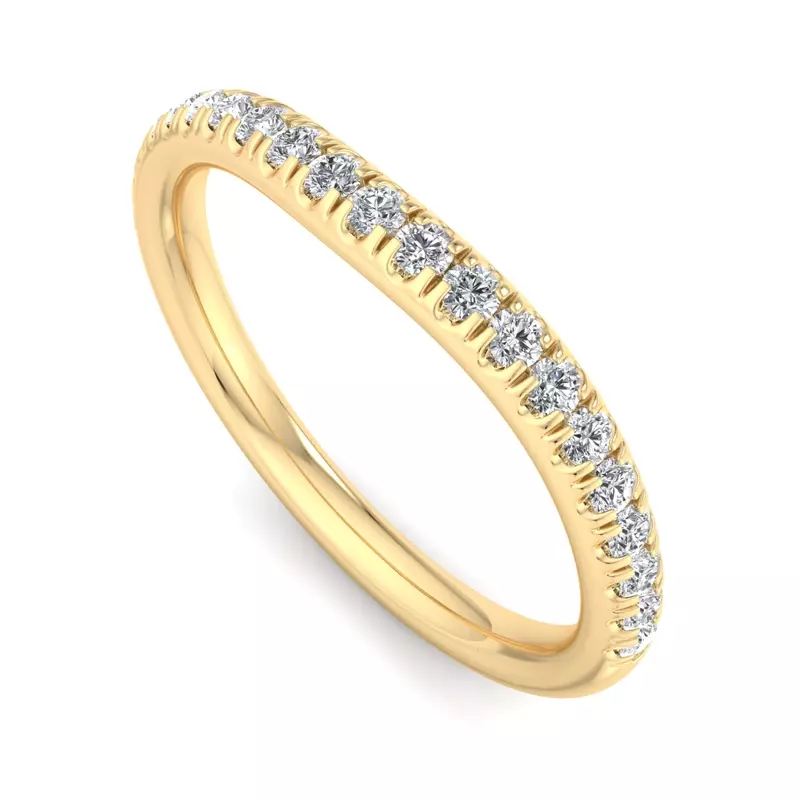 14K Yellow Gold Kathryn Curved Pavé Band