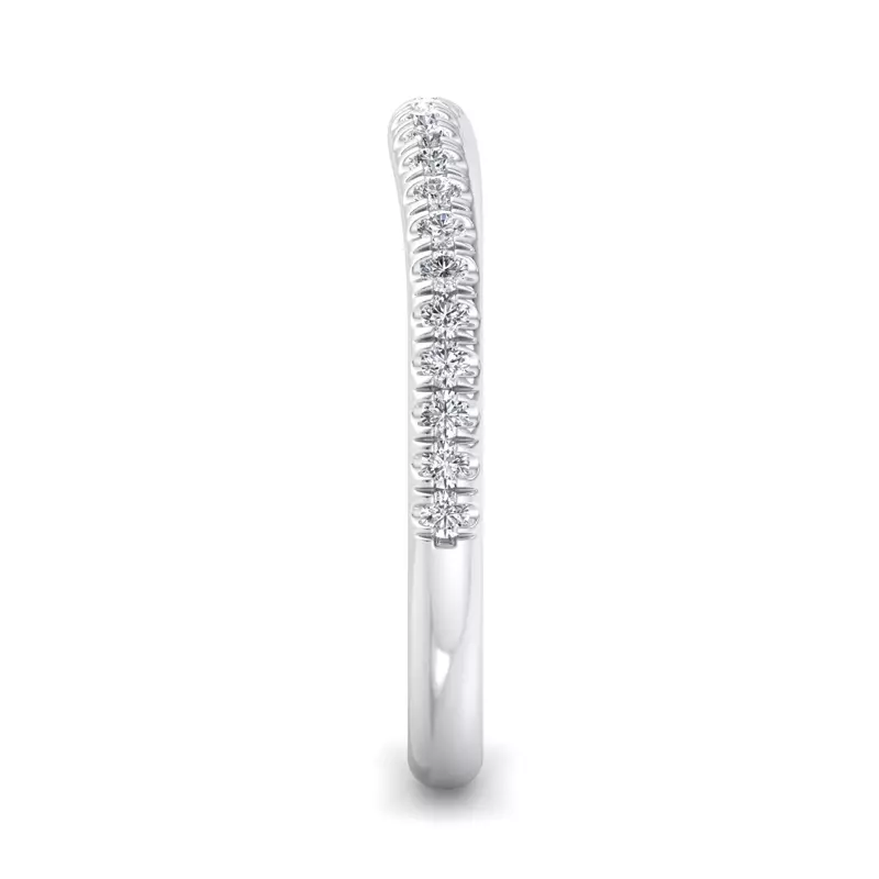 18K White Gold Kathryn Curved Pavé Band