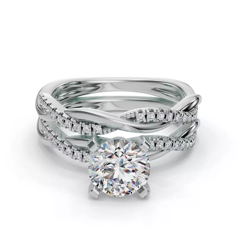 14K White Gold Heaven Pave Band