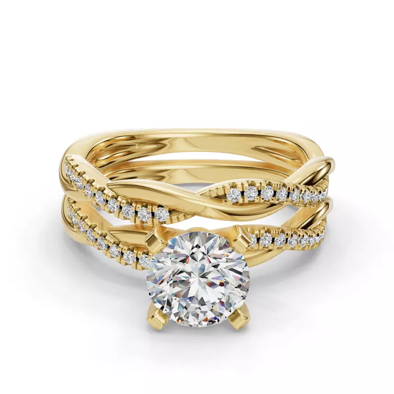 14K Yellow Gold Heaven Pave Band