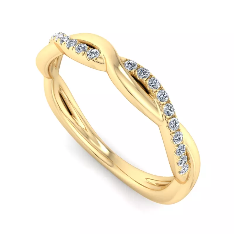 14K Yellow Gold Heaven Pave Band