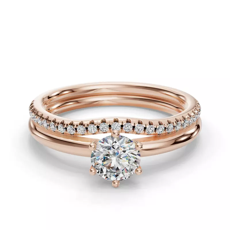 14K Rose Gold Genevieve Pave Band