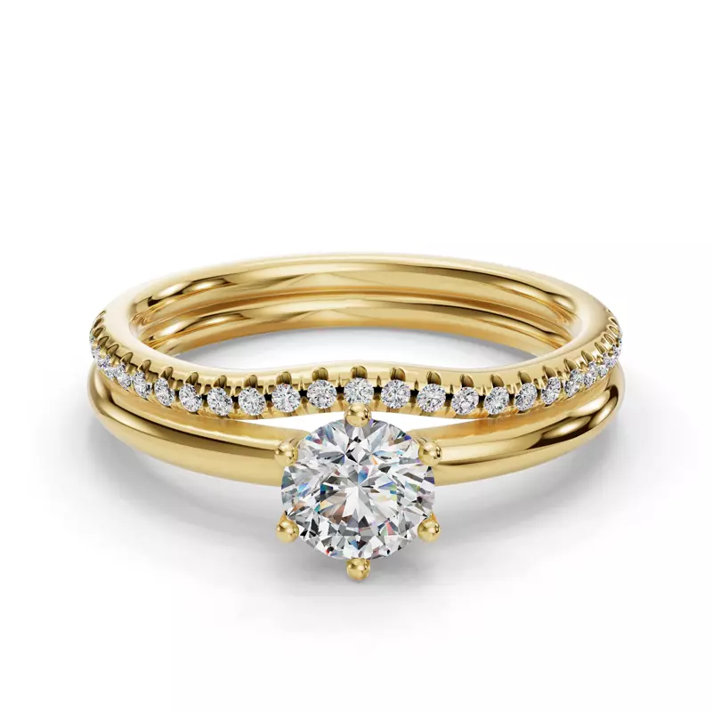 14K Yellow Gold Genevieve Pave Band