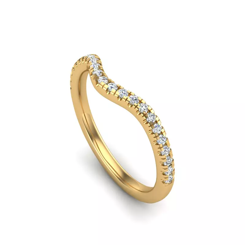 18K Yellow Gold Hannah Pave Band