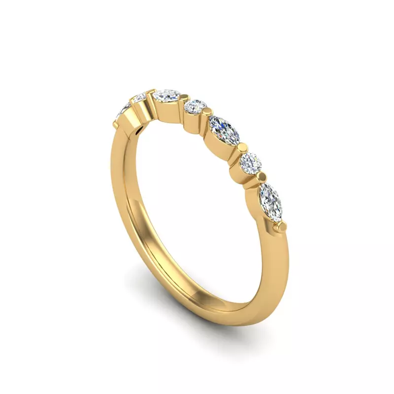 14K Yellow Gold Autumn Pave Band