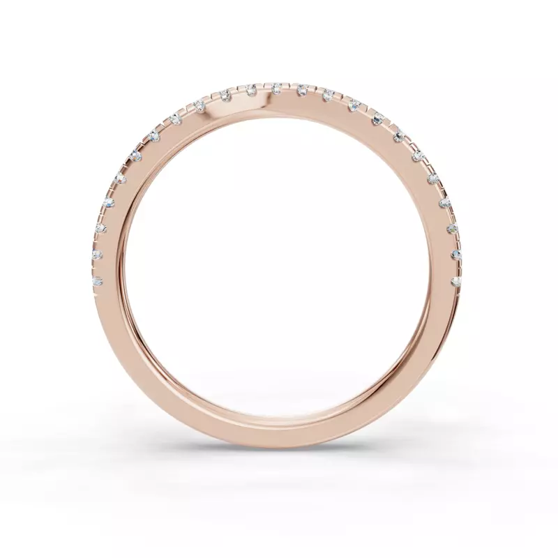 14K Rose Gold Tillie Curved Pavé Band