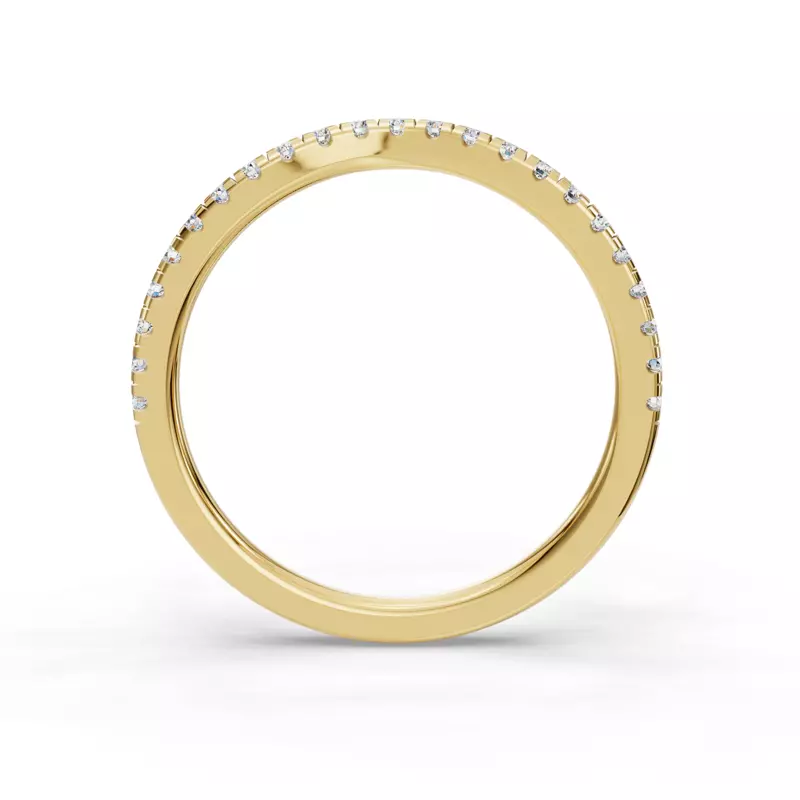18K Yellow Gold Tillie Curved Pavé Band