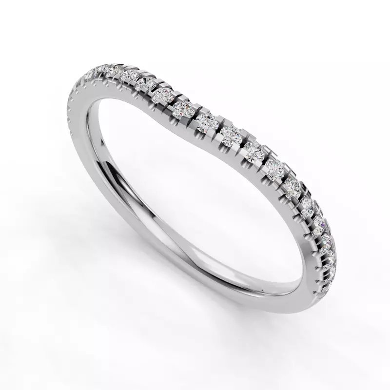 Platinum Tillie Curved Pavé Band
