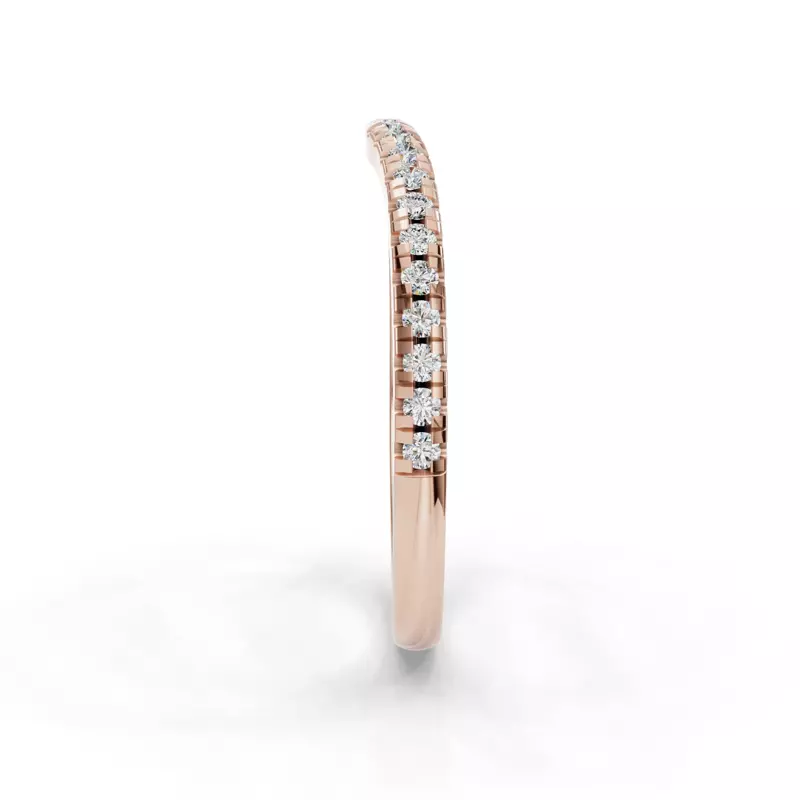 14K Rose Gold Remy Curved Pavé Band