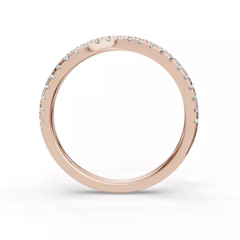 14K Rose Gold Remy Curved Pavé Band