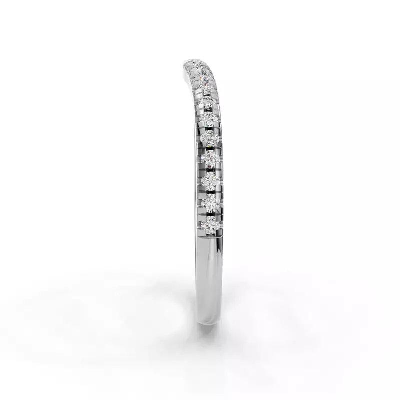 14K White Gold Remy Curved Pavé Band