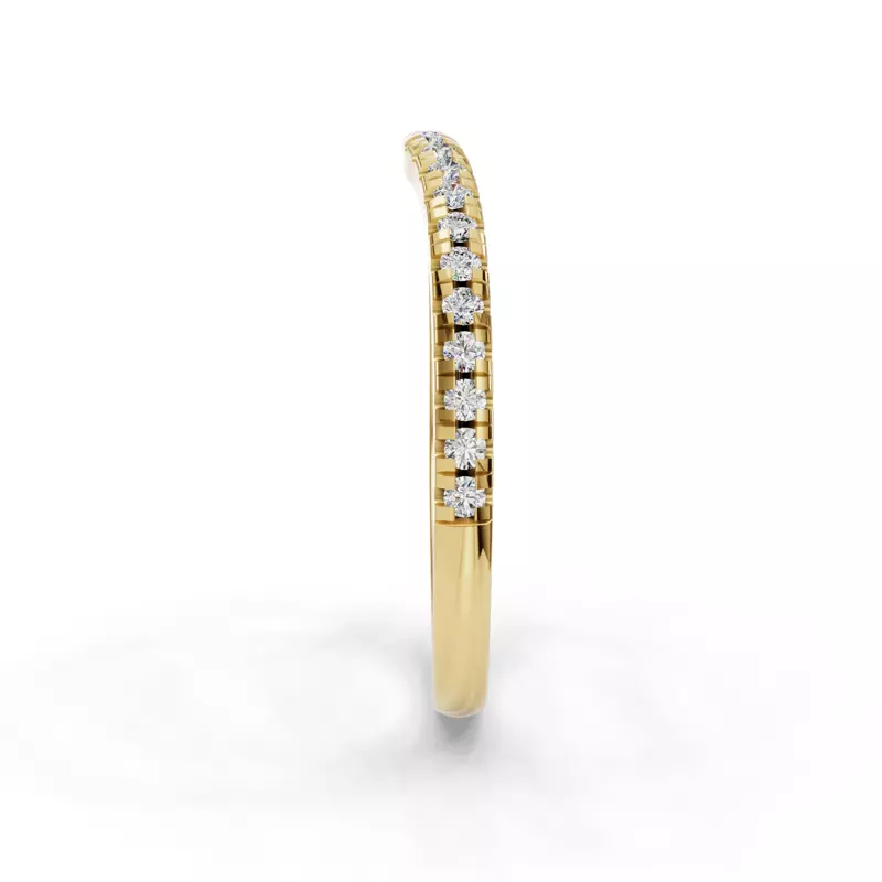 14K Yellow Gold Remy Curved Pavé Band