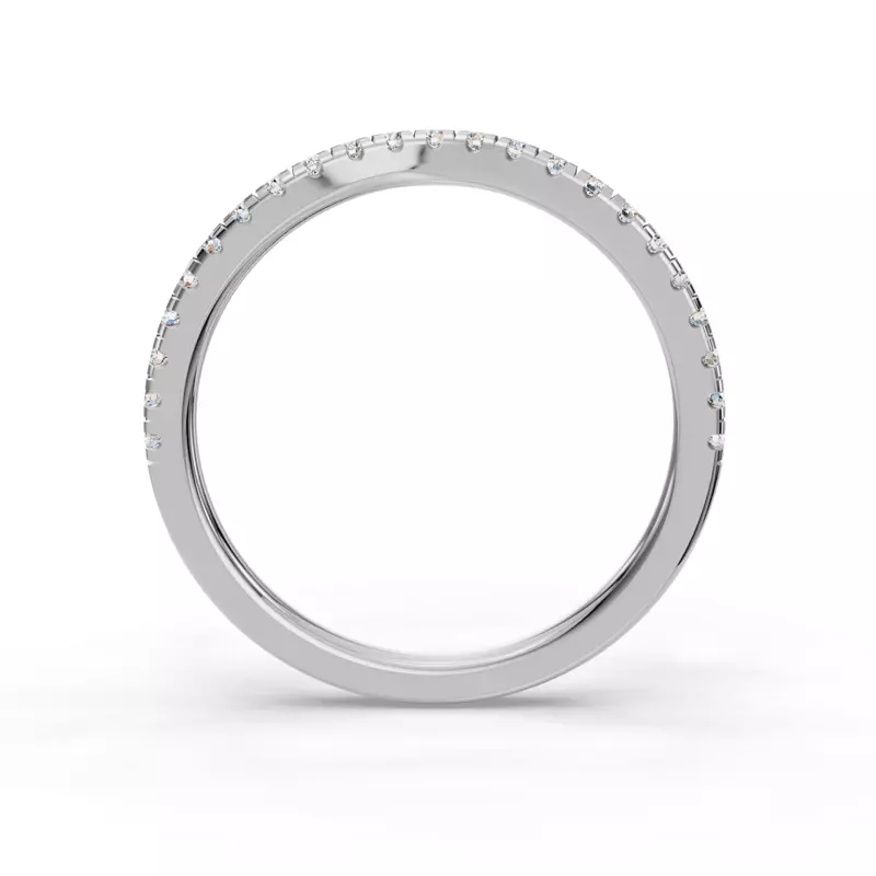 18K White Gold Remy Curved Pavé Band
