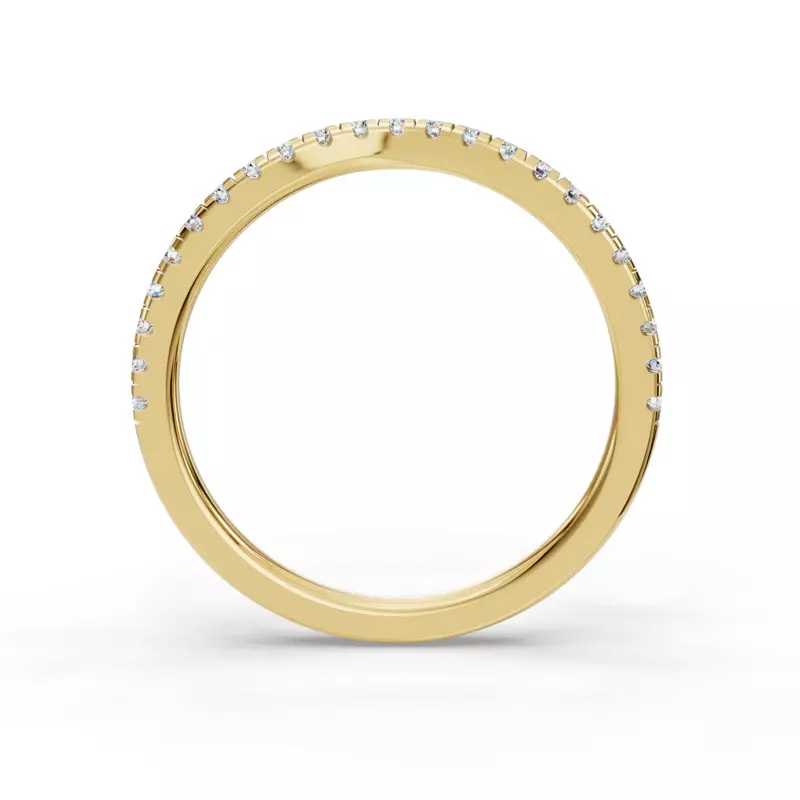 18K Yellow Gold Remy Curved Pavé Band