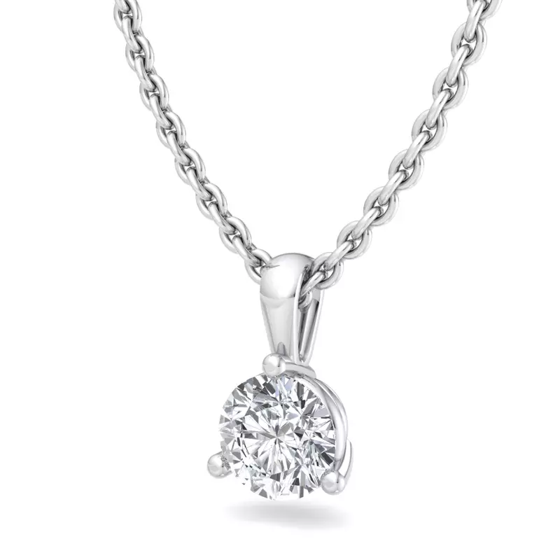 14K White Gold Katherine Solitaire Pendant