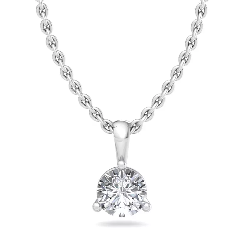 14K White Gold Katherine Solitaire Pendant