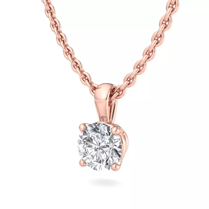 14K Rose Gold Alexandra Solitaire Pendant