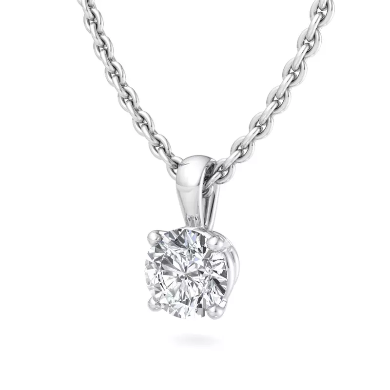 14K White Gold Alexandra Solitaire Pendant