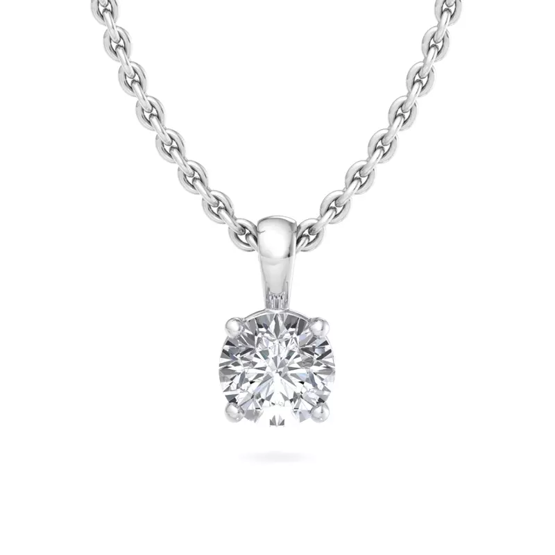14K White Gold Alexandra Solitaire Pendant