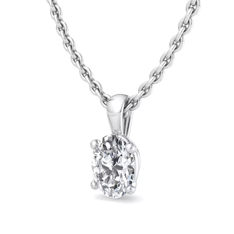 14K White Gold Alexandra Solitaire Pendant