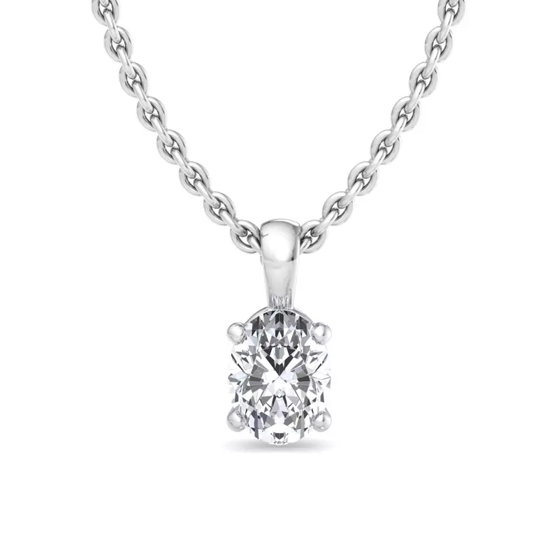 14K White Gold Alexandra Solitaire Pendant
