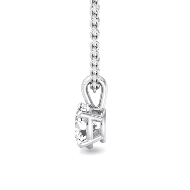 14K White Gold Alexandra Solitaire Pendant