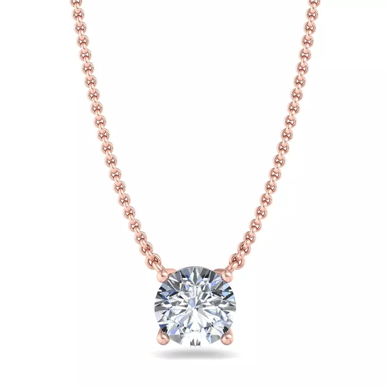 14K Rose Gold Zariah Solitaire Pendant