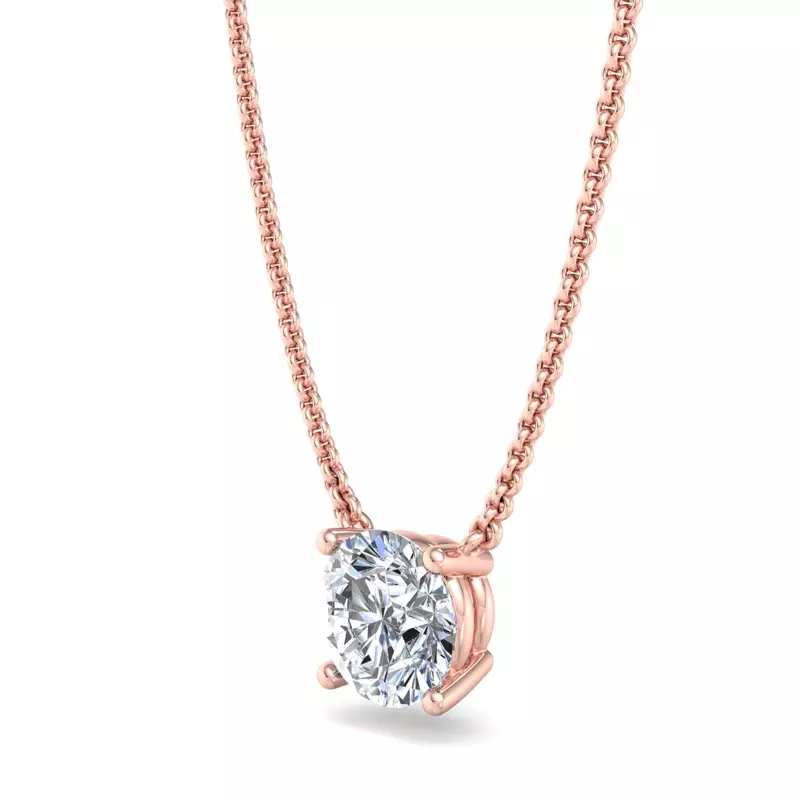 14K Rose Gold Zariah Solitaire Pendant