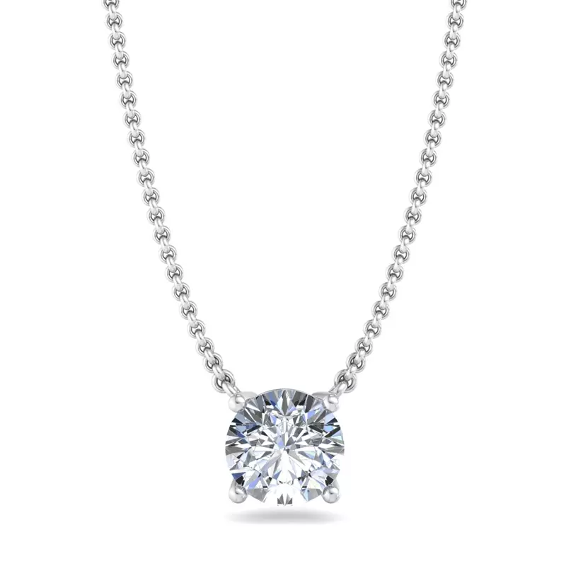 18K White Gold Zariah Solitaire Pendant