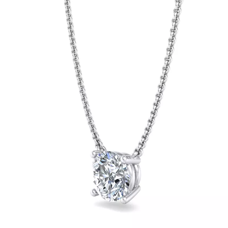 18K White Gold Zariah Solitaire Pendant
