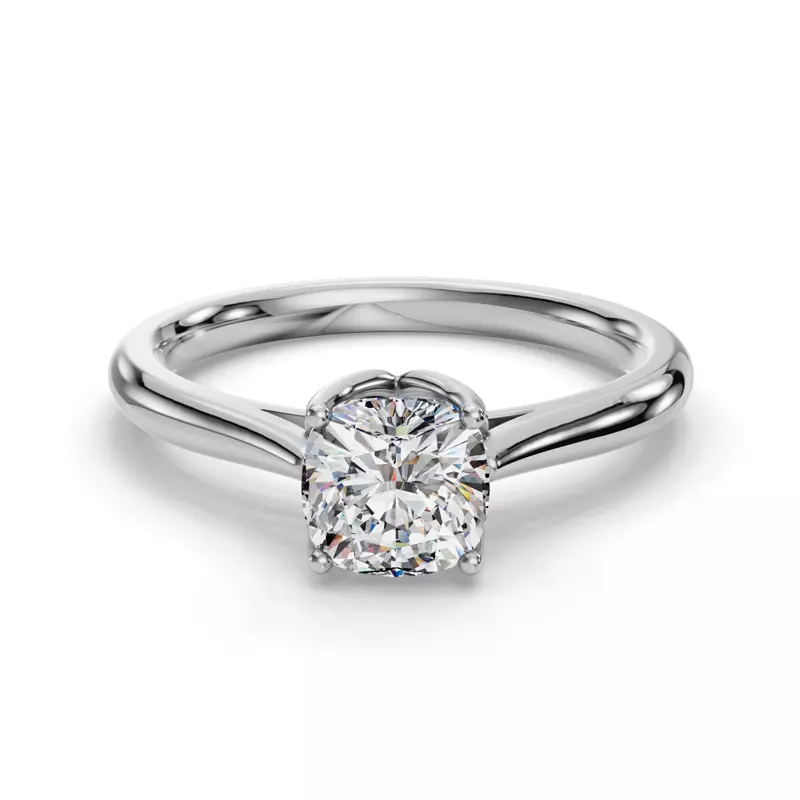 14K White Gold Vivian Solitaire Engagement Ring