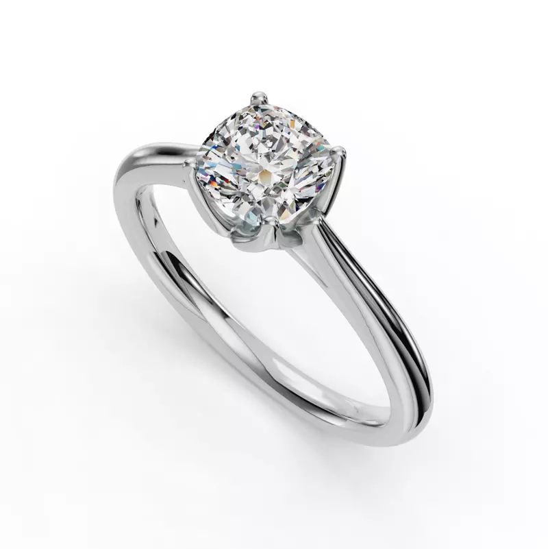 14K White Gold Vivian Solitaire Engagement Ring