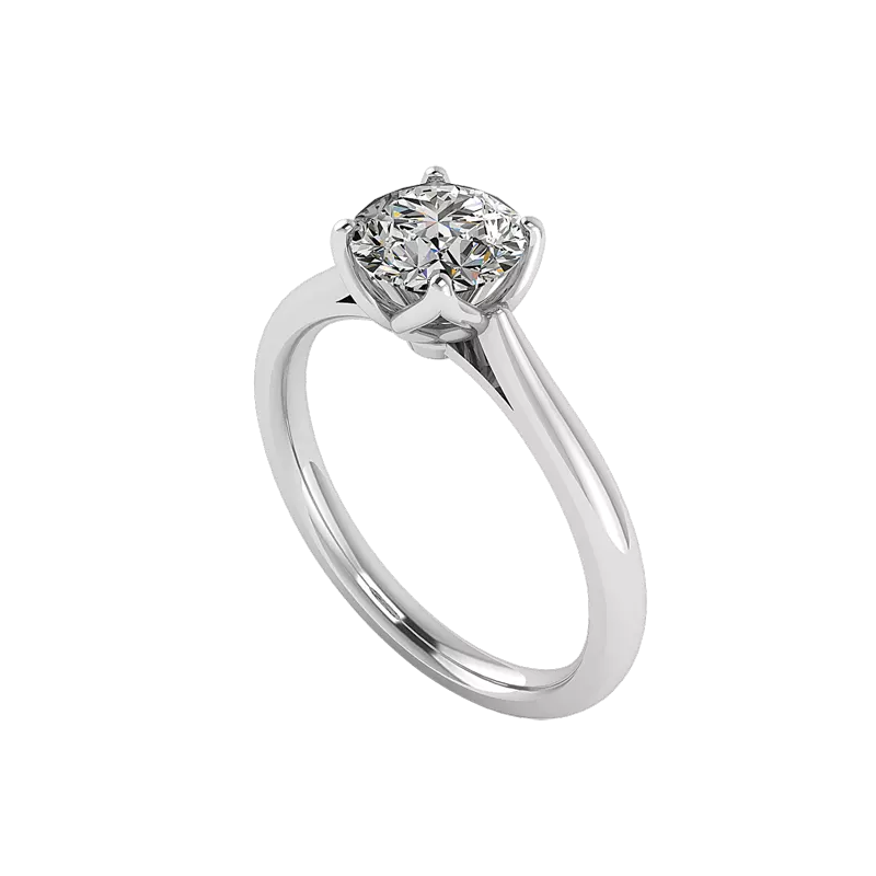 14K White Gold Vivian Solitaire Engagement Ring