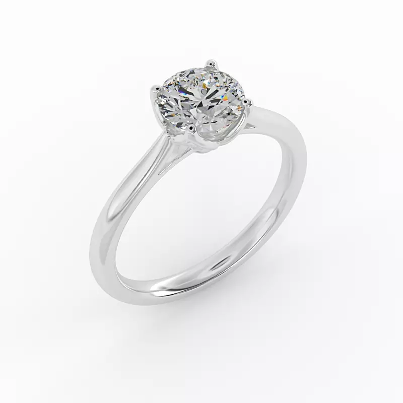 14K White Gold Vivian Solitaire Engagement Ring